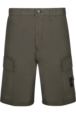 Stone Island Shorts, Herre, Grøn, W30, Bomuld, Militærgrøn Cargo Bermuda Shorts