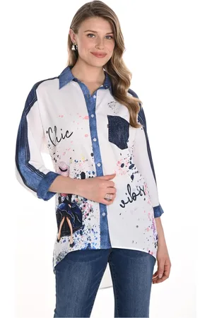 Frank Lyman Bluser & Skjorter, Dame, Flerfarvet, 2XL, Polyester, Vævet Multi Bluse med Print
