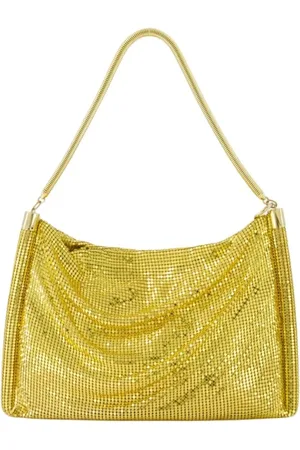 Paco rabanne Taske, Dame, Gul, ONE SIZE, Uld, Small Pixel Tube Hobo Taske - Metallic Gold