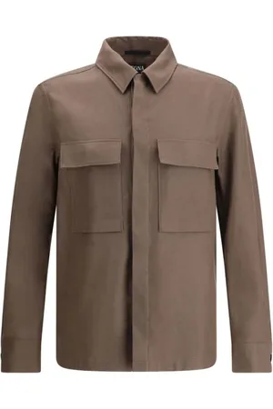 Ermenegildo Zegna Jakke, Herre, Brun, L, Linned, Linnedskjortejakke
