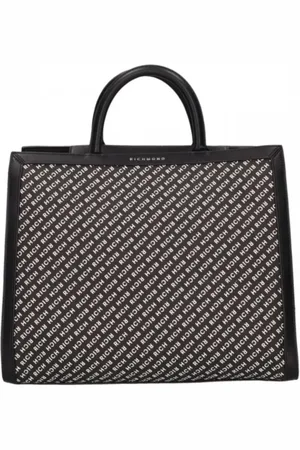 John Richmond Taske, Dame, Sort, ONE SIZE, Uld, Logo Tote Bag med justerbar rem