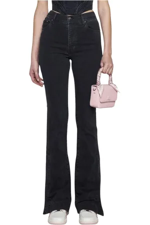AMIRI Jeans, Dame, Sort, W26, Bomuld, Sorte Jeans med Sidelukning