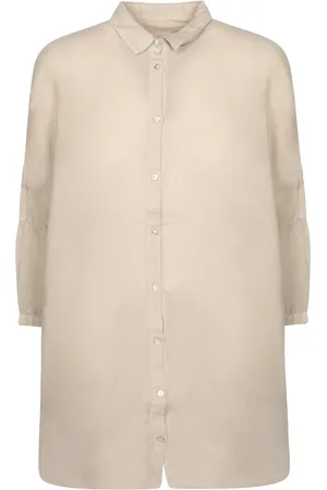 120% Lino Bluser & Skjorter, Dame, , L, Linned, Elegant Linnedskjorte, Klassisk Stil