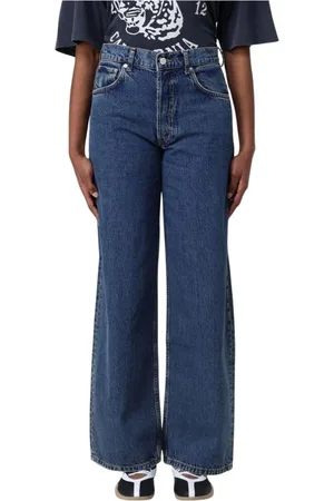 ANINE BING Jeans, Dame, Blå, W24, Tyl, Højtaljede Straight-Leg Jeans