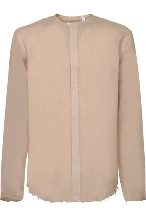 COSTUMEIN Skjorte, Herre, , L, Uld, Elegant Linen Skjorte med Rå Kant