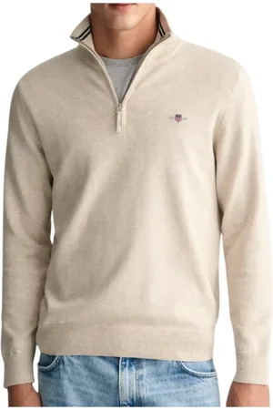 GANT Strik, Herre, , L, Bomuld, Klassisk Bomuld Half Zip Sweatshirt