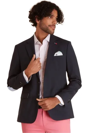Vicomte A. Jakke, Herre, Blå, M, Uld, Blazer Uni med Albue Patches