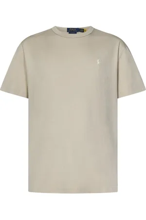 Ralph Lauren Top, Herre, Grå, XL, Bomuld, Pony Broderet T-shirt