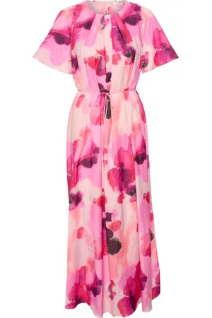 INWEAR Kjole, Dame, Lyserød, L, Bomuld, Watercolor Drops Lang Kjole