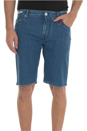 sartoria tramarossa Shorts, Herre, Blå, W34, Denim, Tilpasselige Denim Bermuda Shorts