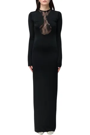 Nina Ricci Kjole, Dame, Sort, XS, Elegant Sort Blonde Maxi Kjole