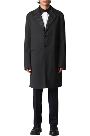 Karl Lagerfeld Frakke, Herre, Sort, 2XL, Klassisk skræddersyet overfrakke med indsnittede revers