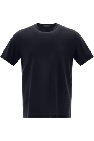 HERNO Top, Herre, Blå, L, Marineblå Jersey Crepe T-shirt