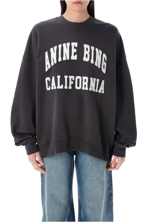 ANINE BING Sweathshirts & Hoodies, Dame, Sort, M, Bomuld, California Crew Neck Sweater