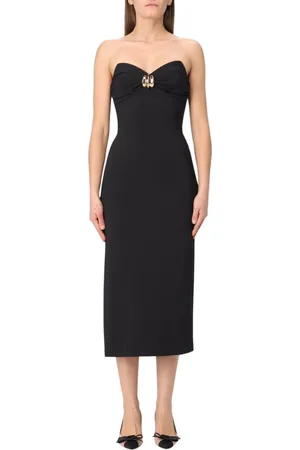 Elisabetta Franchi Kjole, Dame, Sort, S, Sort Stropløs Midi Kjole