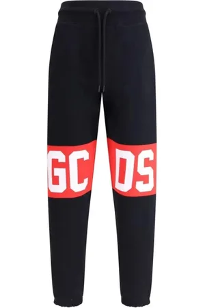 GCDS Bukser, Herre, Sort, M, Logo Sweatpants med Justerbar Talje
