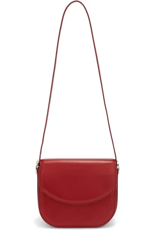 Jil Sander Taske, Dame, Rød, ONE SIZE, Uld, Rød læder skuldertaske med logo