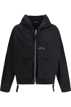 Dsquared2 Jakke, Herre, Sort, M, Bomuld, Ripstop Windbreaker Jakke med Cargolommer
