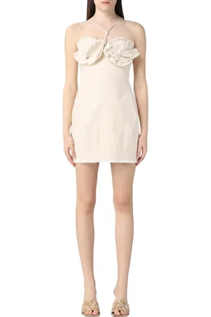 Jacquemus Kjole, Dame, Hvid, 4XS, Bomuld, Rynket Buste Mini Kjole Hvid