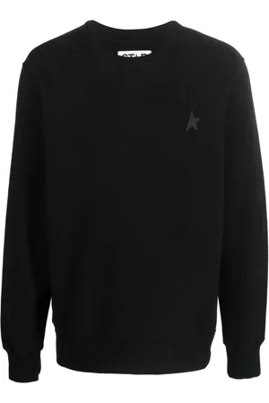 Golden Goose Sweathshirts & Hoodies, Herre, Sort, XL, Bomuld, Sort Logo Bomuld Crewneck Sweater