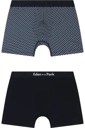 Eden Park Undertøj, Herre, Flerfarvet, XL, Bomuld, Sæt med to ensfarvede og himmeltrykte stræk bomuld jersey boxershorts