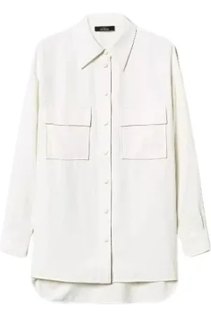 Twin-Set Bluser & Skjorter, Dame, Hvid, M, Uld, Crepe Skjorte Kvinde