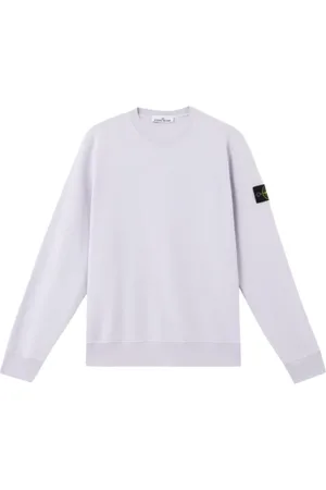 Stone Island Strik, Herre, Lilla, XL, Bomuld, Bomuld Fleece Rundhals Sweatshirt