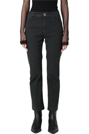 Sportmax Jeans, Dame, Sort, W31, Bomuld, Sorte Straight Leg Jeans til Kvinder