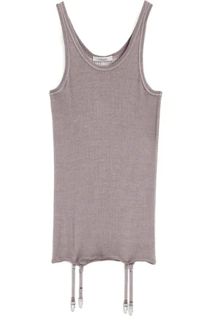 LEMAIRE Top, Dame, Lilla, M, Ribbet Tank Top
