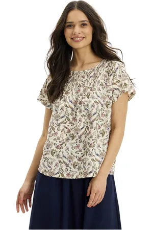 In Front Bluser & Skjorter, Dame, Flerfarvet, M, Ella Bluse med Plissering Multi Rose