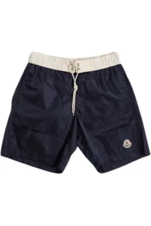 Moncler Badetøj, Herre, Blå, XL, Nylon, Navy Badeshorts med Mesh Foring