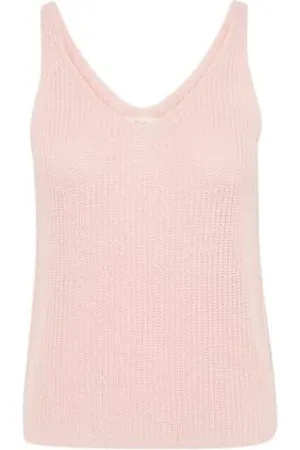 Part Two Top, Dame, Lyserød, L, Linned, Strikket Linned Singlet