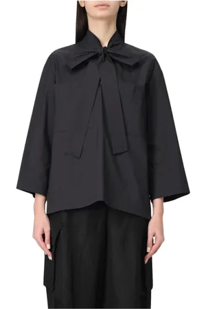 LIVIANA CONTI Bluser & Skjorter, Dame, Sort, M, Bomuld, Sort Sløjfebluse