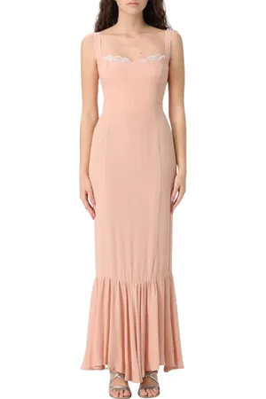 Mar De Margaritas Kjole, Dame, Lyserød, M, Rayon, Elegant Mermaid Dress with Lace Trim
