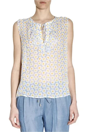 Moschino Bluser & Skjorter, Dame, , XS, Uld, Daisy Print Silkebluse