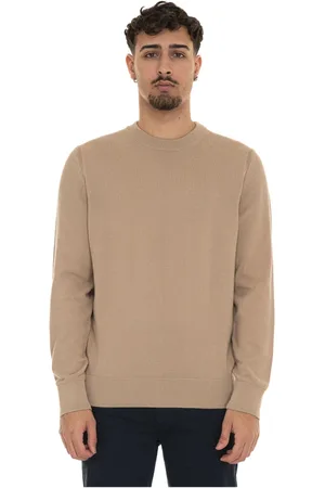 HUGO BOSS Strik, Herre, , M, Bomuld, Tekstureret Rundhalset Bomuldspullover