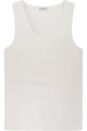 Moncler Top, Dame, Hvid, S, Ribstrikket Tank Top