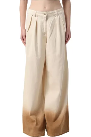 Alanui Jeans, Dame, Gul, W28, Bomuld, Ombre Wide Leg Jeans
