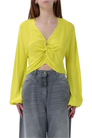 Elisabetta Franchi Bluser & Skjorter, Dame, Gul, S, Silke Twist Bluse
