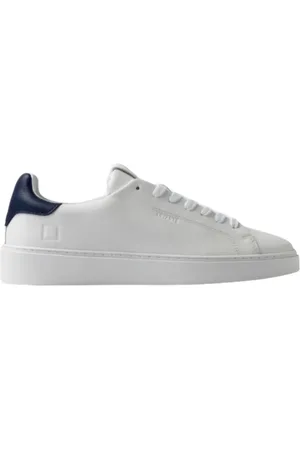 D.A.T.E. Sko, Dame, Hvid, 44 EU, Bomuld, Blå og hvid kalvesneakers