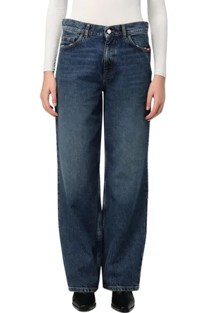 AMISH Jeans, Dame, Blå, W29, Denim, Bred Ben Denim Jeans til Kvinder