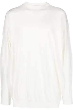 Hed Mayner Strik, Dame, Hvid, XS, Bomuld, Hvid Bomuld Crew Neck Sweater
