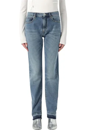 Pinko Jeans, Dame, Blå, W29, Bomuld, Jeans med frynsede kanter