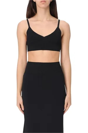LIVIANA CONTI Top, Dame, Sort, M, Uld, Sort Ærmeløs Striktop