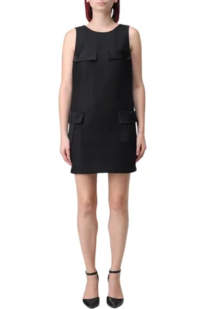 Elisabetta Franchi Kjole, Dame, Sort, XS, Satin, Sort Shift Kjole med Lommedetalje