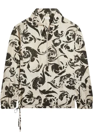 DRIES VAN NOTEN Jakke, Herre, Flerfarvet, XS, Zip Skjorte Sort Marmor Barok