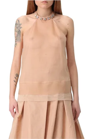 Pinko Top, Dame, Lyserød, S, Elegant Embellished Halter Top