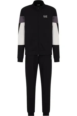 EA7 Sport, Herre, Sort, XL, Bomuld, Sort Sporty Tracksuit Sæt