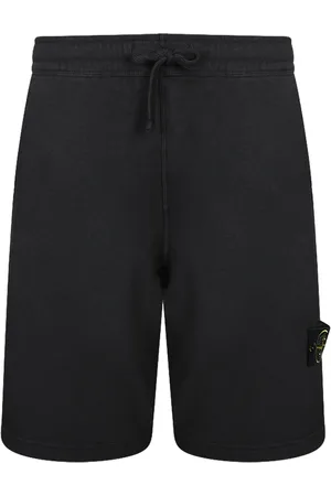 Stone Island Shorts, Herre, Sort, XL, Bomuld, Behagelige bomulds sved shorts med justerbar talje