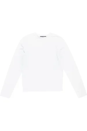 Acne Studios Top, Dame, Hvid, S, Uld, Stilfuld Grafisk Print T-shirt
